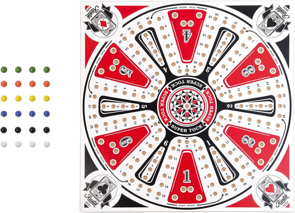 Rustik 6-Player Tock Pachisi Game W/ Handmade Wooden Playing Board & Components, BJR000129, Multicolor, 2-6 Players Ages 8+