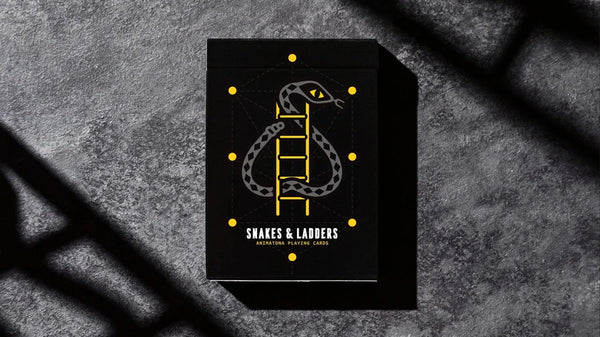 MECHANIC INDUSTRIES Snakes & Ladders Playing Cards - Animated Flip-Book Marked Deck, Poker Size Standard Index, Custom Faces, Snakebite Gaff and Reveal Jokers, Includes Magic Tutorials