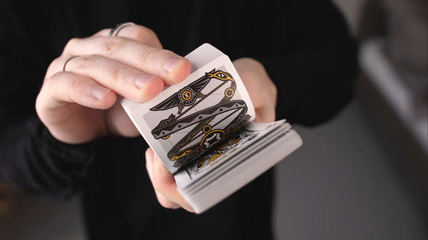MECHANIC INDUSTRIES Snakes & Ladders Playing Cards - Animated Flip-Book Marked Deck, Poker Size Standard Index, Custom Faces, Snakebite Gaff and Reveal Jokers, Includes Magic Tutorials