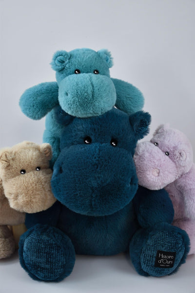 Histoire d’Ours Hip Power Lilac Hippo Plush 10″ – Purple Hippopotamus Stuffed Animal, Super-Soft French-Designed Gift for Kids & Babies HO3114