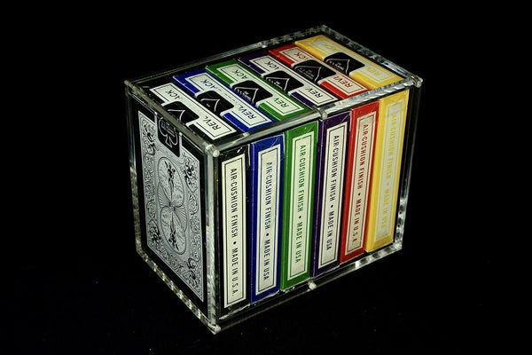 Carat X6 Clear Acrylic Half Brick Playing Card Deck Case, Magnetic 6 Deck Storage Display Holder for Collectible Poker Cards