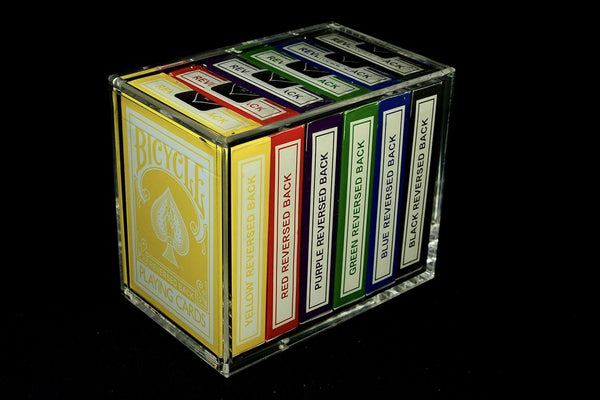 Carat X6 Clear Acrylic Half Brick Playing Card Deck Case, Magnetic 6 Deck Storage Display Holder for Collectible Poker Cards