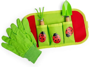 Bigjigs Toys Kids Gardening Set Belt - 4pc Garden Tools Set with Kids Gardening Gloves, Spade & Fork, Quality Outdoor Toys