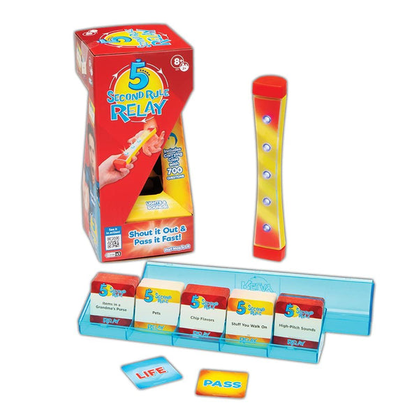 5 Second Rule Relay - Family Party Game - Electronic Relay Baton - Shout It Out & Pass It Fast! - for 2 or More Players, for Kids Ages 8 and Up