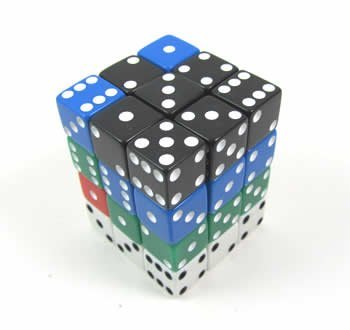 Assorted Opaque Squared Corner Dice 12mm (1/2in) Six Sided (d6) Pack of 36 Dice Koplow Games