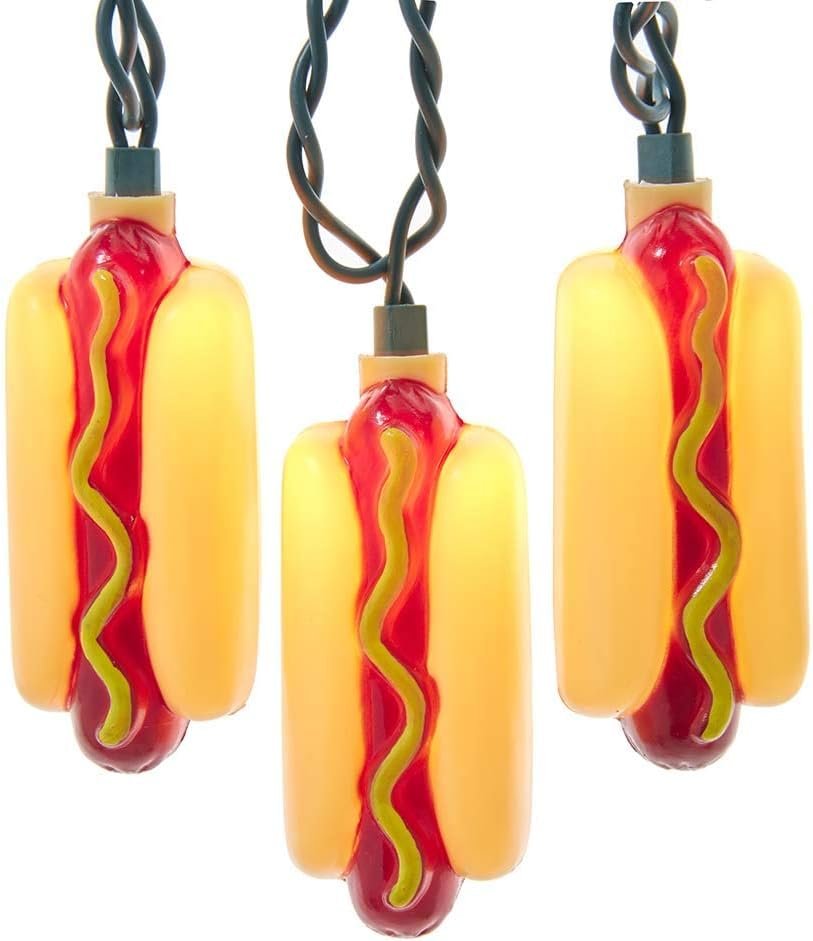 Kurt S. Adler 12' UL 10-Light Hot Dog Light Set, Novelty Lights, Multi-Colored (UL4332)