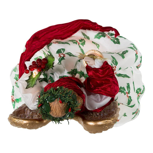 Kurt S. Adler 16" UL 10-Light Holiday Formal Angel Tree Topper, Festive Christmas Decoration