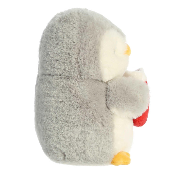 Aurora® Festive Pompom Penguin™ Pompom™ with Stocking Stuffed Animal - Vibrant Companions - Endless Fun - Gray 8 Inches