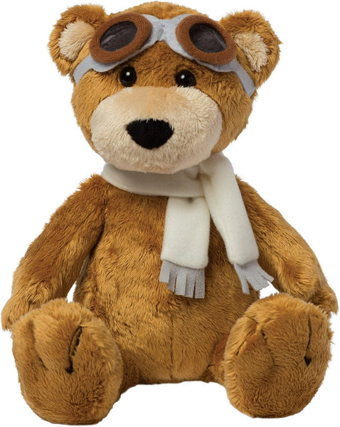 Manhattan Toy Aviator Teddy Bear 12" Stuffed Animal Plush with Soft Goggles and Scarf