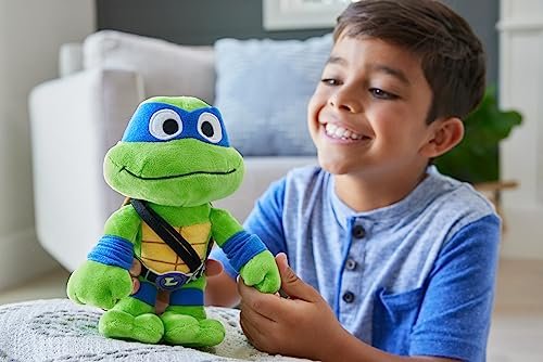 Mattel Teenage Mutant Ninja Turtles Mutant Mayhem Leonardo Plush Toy, 8 Inch Blue Masked Soft Doll of TMNT Movie Character Leader Leo