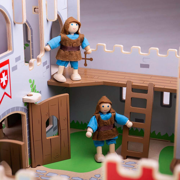 Bigjigs Toys - King George's Wooden Castle Toy Set, Pretend Play Knights Dollhouse, Ages 3+