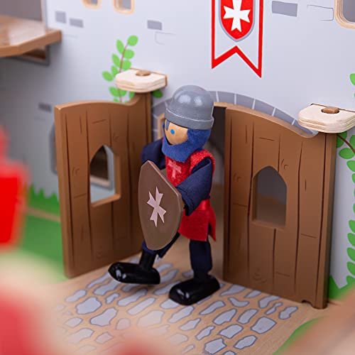 Bigjigs Toys Medieval Wooden Toy Knights - 4 Knights Doll Playsets, Ages 3+