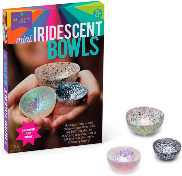 Craft-tastic — Mini Iridescent Bowls — Arts and Crafts Kits — Make 3 Mini Iridescent Decorative Bowls — for Ages 8+,Brown, Small