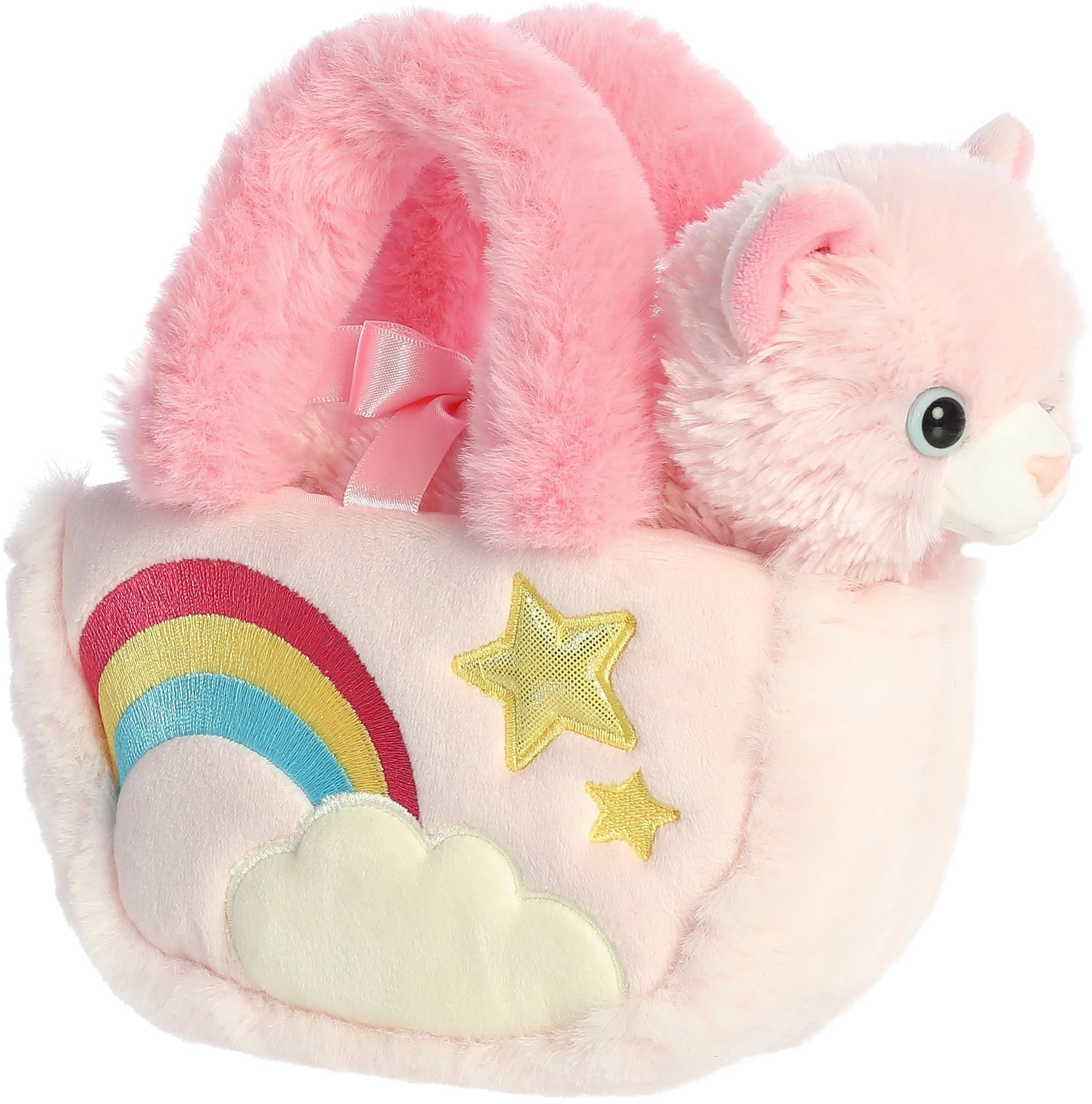 Aurora® Fashionable Fancy Pals™ Pastel Rainbow™ Kitty Stuffed Animal - On-The-go Companions - Stylish Accessories - Pink 7 Inches