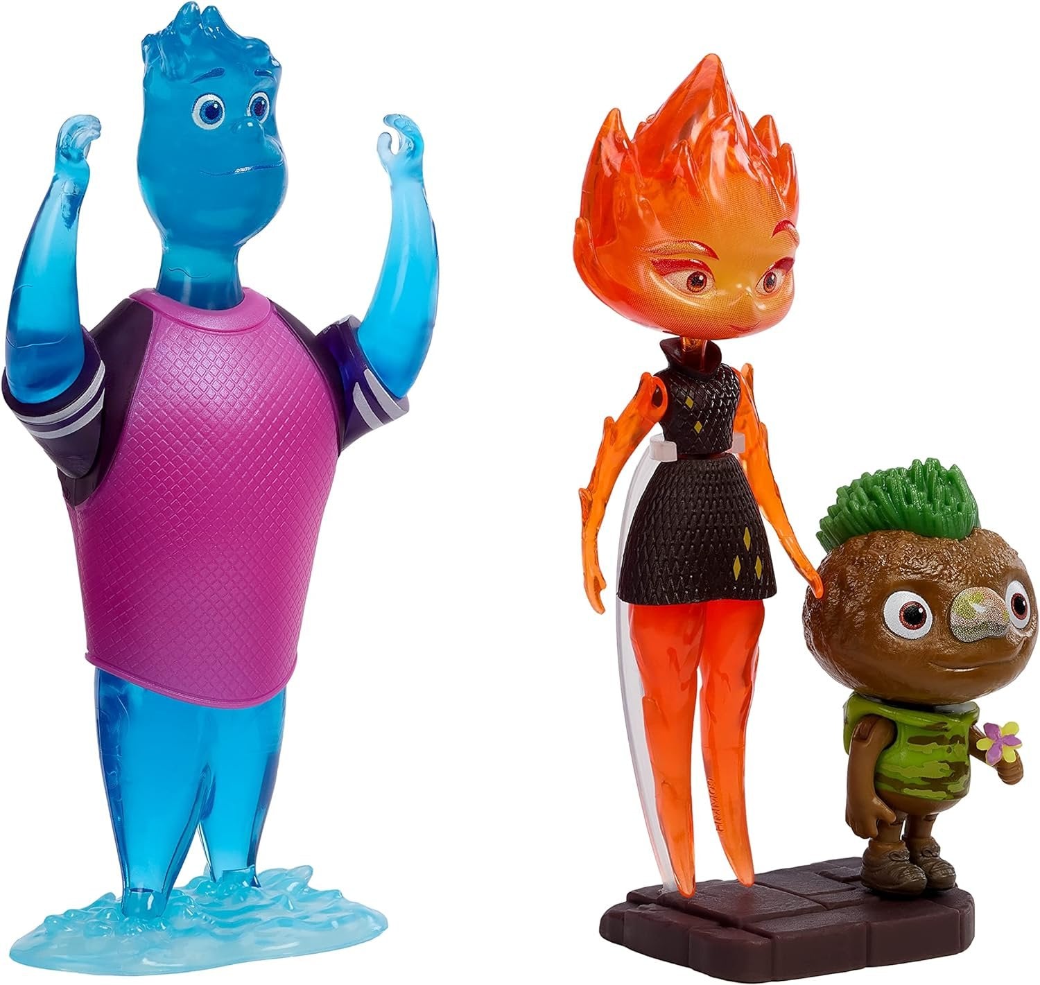 Mattel Disney Pixar Elemental Action Figure 3 Pack, Authentic High Quality Posable Movie Toys, Small Scale Story Ready Gift Pack