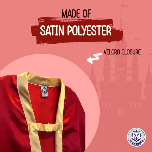 Liontouch - Noble Knight Cape for Boys, Red | Age 3-8 Years - One Size Fits All | Medieval Pretend Play Toy Cloak for Kids | Dress Up, Fancy Dresses, Cosplay & Royal Knight Costume Accessory