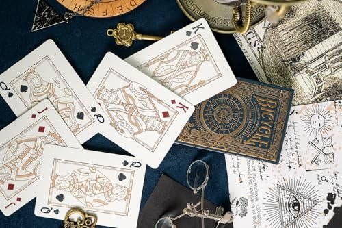Bicycle Cypher Premium Playing Cards, Gold Foil, Encrypted Messages, Poker Size Standard Index