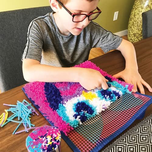 LatchKits – Owl Latch Hook Kit – Easy-to-Learn Craft Project – No Sewing Or Cutting – For Ages 6+
