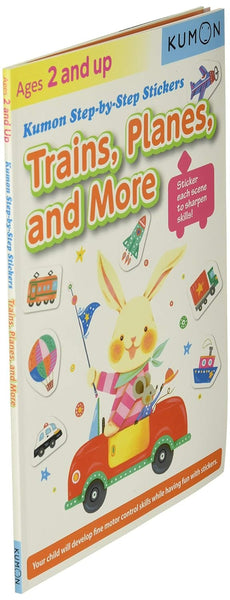 Step-By-Step Stickers: Trains, Planes and More (Kumon Step-By-Step Stickers)