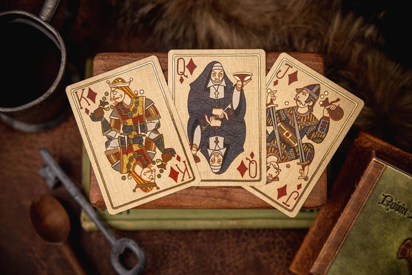Kings Wild Project Robin Hood Luxury Playing Cards - Standard Edition, Poker Size, Custom Index, Hand‑Drawn Bayeux Tapestry‑Style Artwork