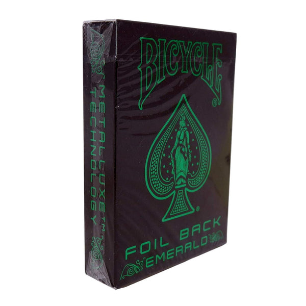 Bicycle MetalLuxe Emerald Playing Cards Limited Edition by JOKARTE, Premium USPCC Poker Size Deck with Real Metal Foil, Black Embossed Box, Collectible Card Deck for Magic, Poker, Games and Display