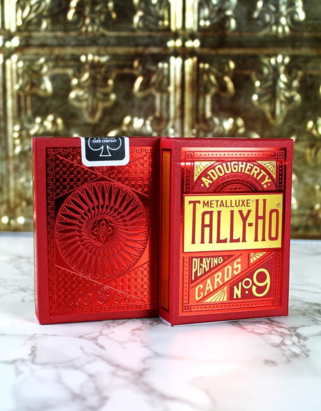 Tally-Ho MetalLuxe Red Premium Playing Cards, Poker Size Standard Index