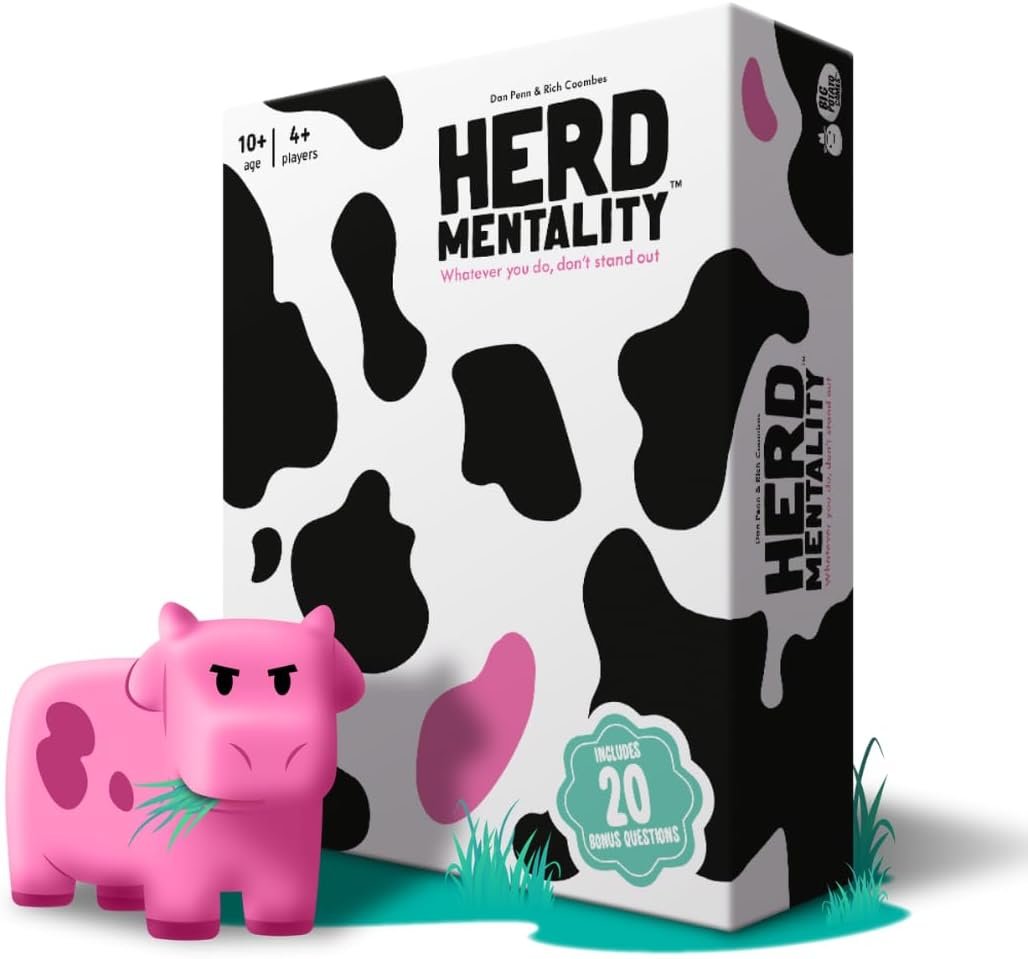 Big Potato Games Herd Mentality - Whatever You Do, Don't Stand Out - The Udderly Hilarious Family Party Game, 4-20 Players, Ages 10+