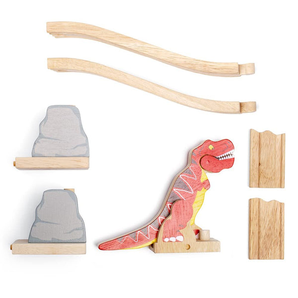 Bigjigs Rail, T-Rex Bursting Bridge, Wooden Toys, Dinosaur Toys, Bigjigs Train Accessories, Dinosaur Track, Wooden Train Sets, Trains for Kids, Bigjigs Trains