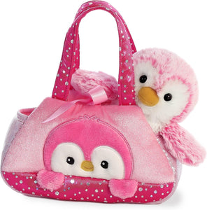 Aurora® Fashionable Fancy Pals™ Pompom Penguin™ Stuffed Animal - On-The-go Companions - Stylish Accessories - Pink 7 Inches
