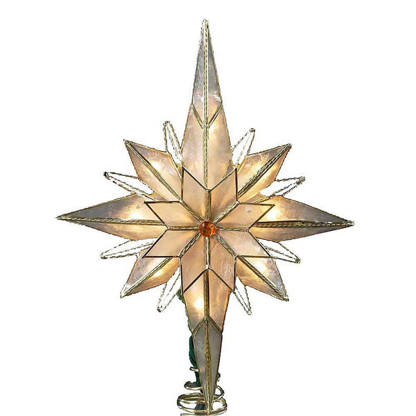 Kurt Adler UL3016 10-Light 10-Inch Capiz Classical Multi-Pointed Bethlehem Star Treetop
