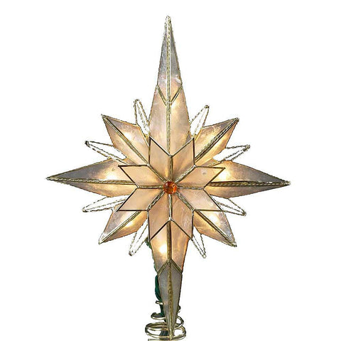 Kurt Adler UL3016 10-Light 10-Inch Capiz Classical Multi-Pointed Bethlehem Star Treetop