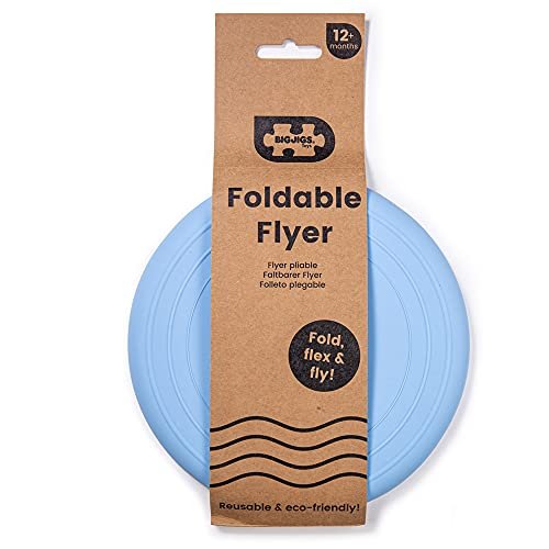 Bigjigs Toys Frisbee Flying Disc (Powder Blue) - Silicone Frisbee for Kids, Quality Flying Saucers, Beach Toys & Garden Toys, Holiday Toys for Toddlers