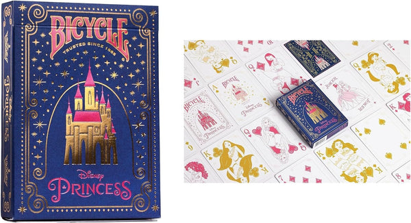 Disney Collector's Bundle: 6 Decks Bicycle Playing Cards - Black & Gold Mickey, Classic Mickey, Princess Pink/Navy, Villains Green/Purple.