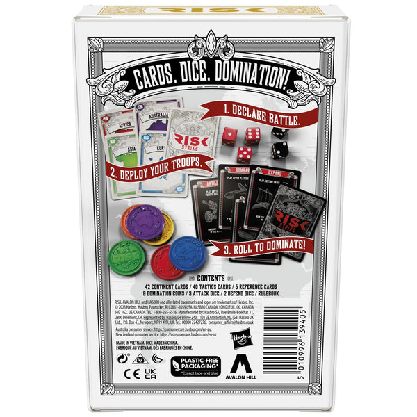 Hasbro Gaming Risk Strike Card and Dice Game - Fast & Fierce World Domination, 3-5 Players Ages 10+