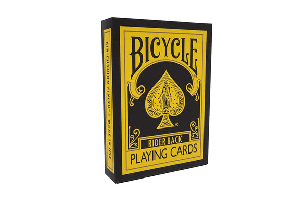 Bicycle Reverse Playing Cards (Yellow & Black) - Black Reversed Back USPCC Premium Deck for Magicians, Cardists & Collectors