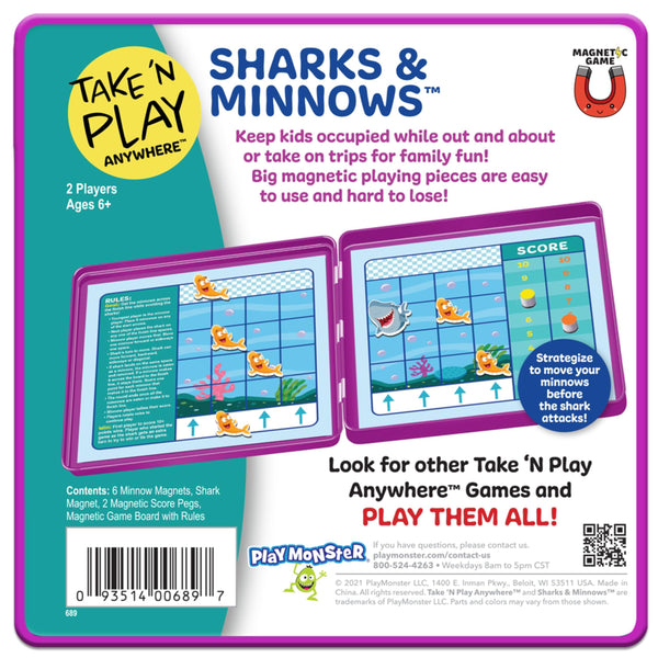 Take N Play, Anywhere Sharks & Minnows, Board Games for Kids- Board Games for Family Night, Family Games, Game Night, Family Board Games, Kids Toys, Travel Games, Preschool Toys, Ages 6+