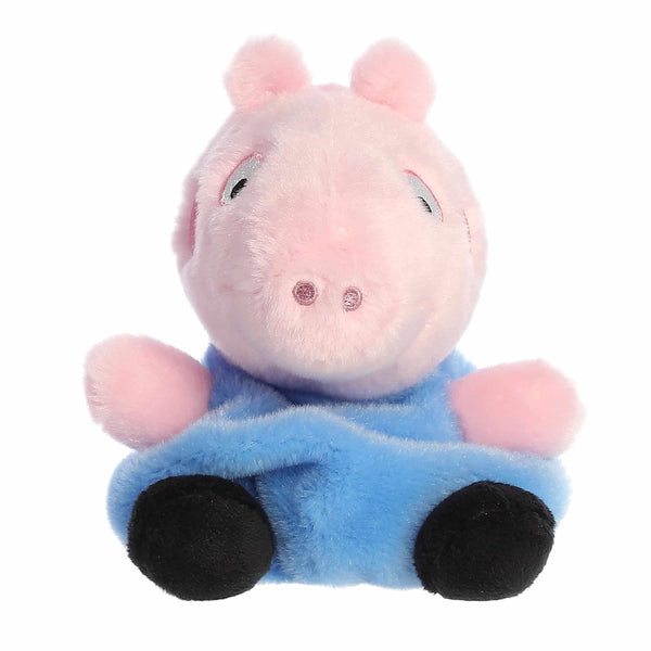 Aurora® Playful Peppa Pig™ George Pig Palm Pals™ Stuffed Animal - Officially Licensed Toys for All Fans - Perfect for Birthdays, Adults and Kids All Ages - Pink 4 Inches