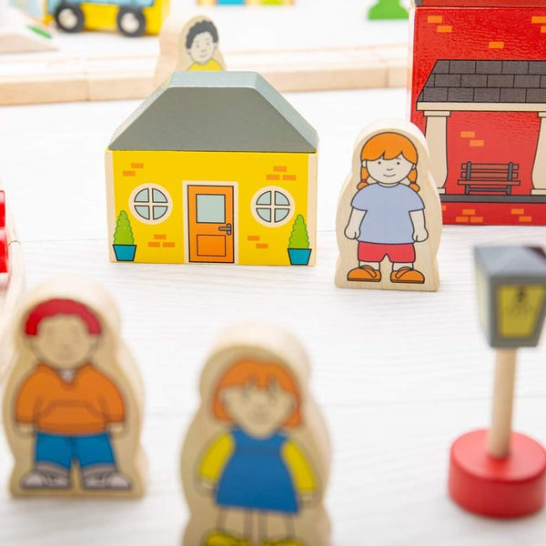 Bigjigs Rail, Town and Country Train Set, Wooden Toys, Wooden Train Set, Trains for Kids, Train Toys, Bigjigs Train, Wooden Train Track, Bigjigs Train Accessories