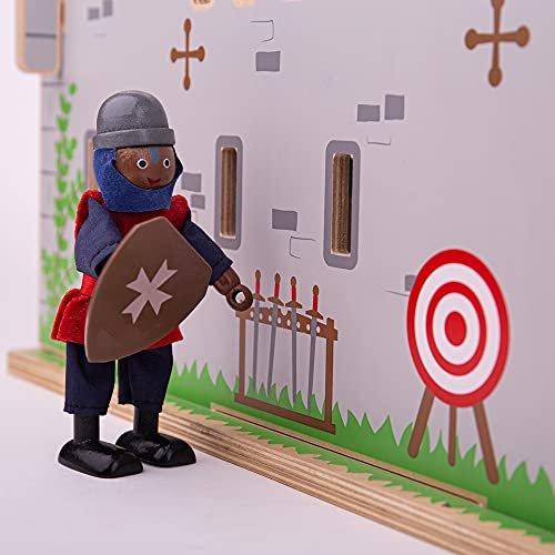 Bigjigs Toys Medieval Wooden Toy Knights - 4 Knights Doll Playsets, Ages 3+