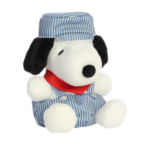 Aurora® Adorable Peanuts® Palm Pals™ Train Engineer Snoopy™ Stuffed Animal - Officially Licensed Toys for All Snoopy Fans - Nostalgic Gift for Adults and Birthday Celebrations - Blue 5 Inches