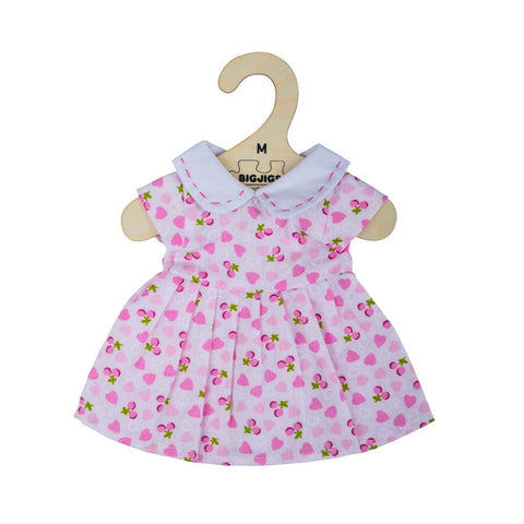 Bigjigs Toys Pink Dress with Pink Hearts (for Size Medium Doll) Dolls ONLY