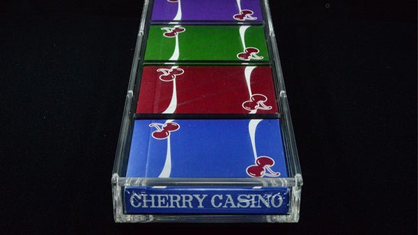 Carat X4 Clear Acrylic Four Playing Card Deck Case, Magnetic 4 Deck Storage Display Holder for Collectible Poker Cards