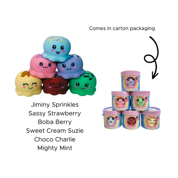 2 Pack Scoop Squad Squishy Ice Cream Scoops- Sassy and Boba