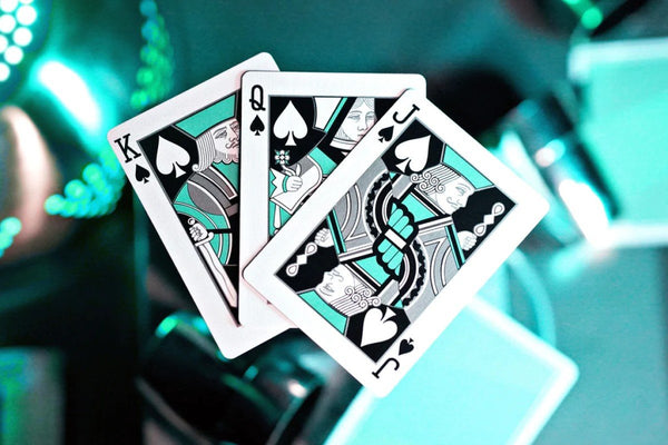 NOC Limited NOC3000X3 (Species X) Playing Cards – Silver/Teal, Premium USPCC Deck, Individually Numbered Collector Edition, GAFF Cards & Marked for Magic & Cardistry