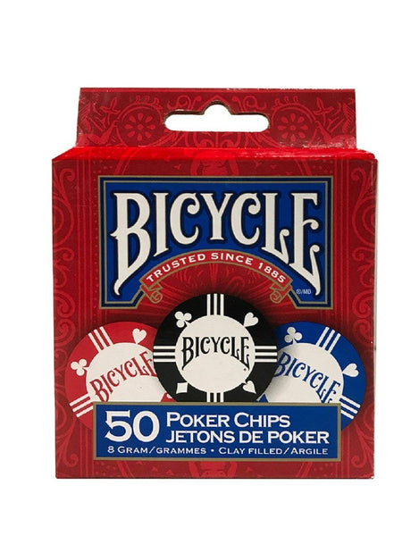 Bicycle 8G 50Count Clay Poker Chips 8G Clay Poker Chips, 50Count