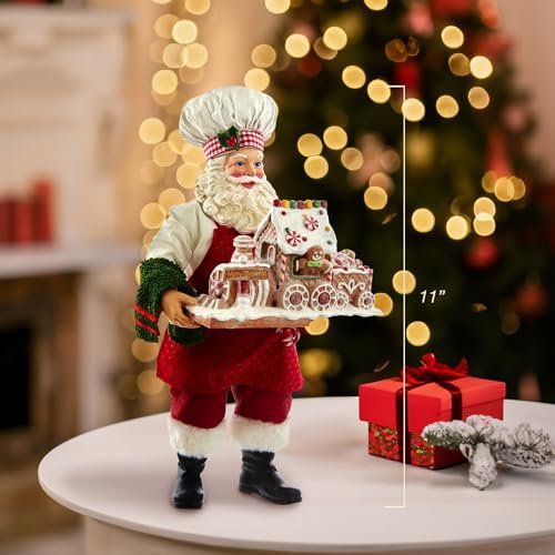 Kurt Adler 11-Inch Fabriché Santa with Gingerbread Train