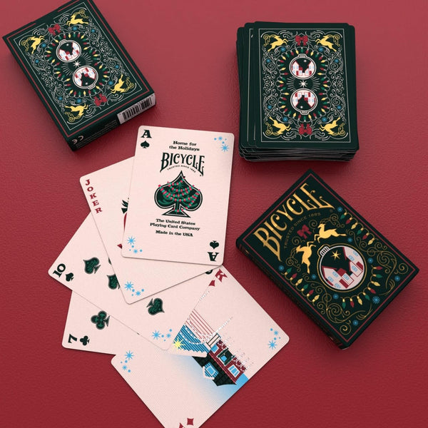Bicycle Home for The Holidays Playing Cards - Collectible Deck of Cards, Poker Size, Stocking Stuffer, Family & Kids Card Game Night