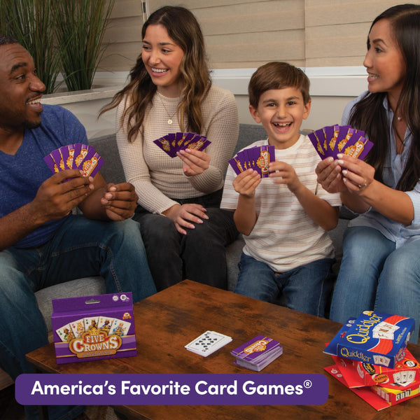 PlayMonster Five Crowns Collection 4-Game Bundle - Five Crowns, SET, Quiddler, and Karma Card Games, 1+ Players Ages 8+