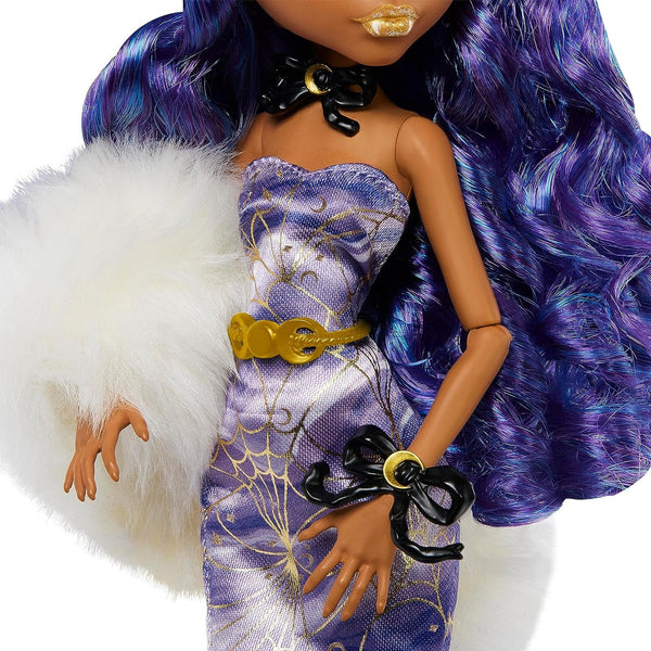 Monster High Howliday Winter Edition Clawdeen Wolf Doll Collectible in Icy Lavender Gown with Furry Boa & Accessories