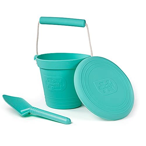 Bigjigs Toys Eco Spade for Kids (Eggshell Green) - 20.5cm Wheat Fibre Toy Spade, Quality Sand Toys, Holiday Toys for Toddlers, Sand Shovels
